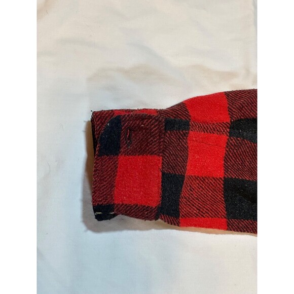 Vtg Sears Kings Road Shop Shirt Mens Medium Buffalo Plaid Wool Linen Blend Shirt - Picture 2 of 7